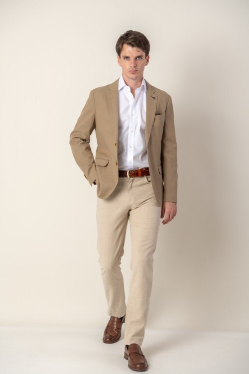 Saco Tencel Slim Fit Tostado