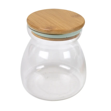 Frasco de vidrio con tapa de madera 8,5x12cm Casasunco Olala Frasco de vidrio con tapa de madera 8,5x12cm Casasunco Olala