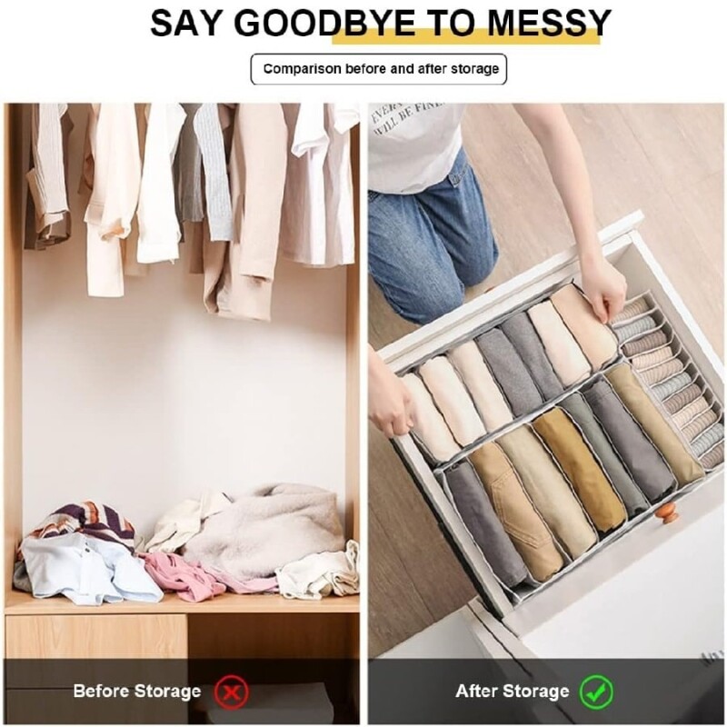 Organizador para almacenar ropa con 7 divisiones Blanco