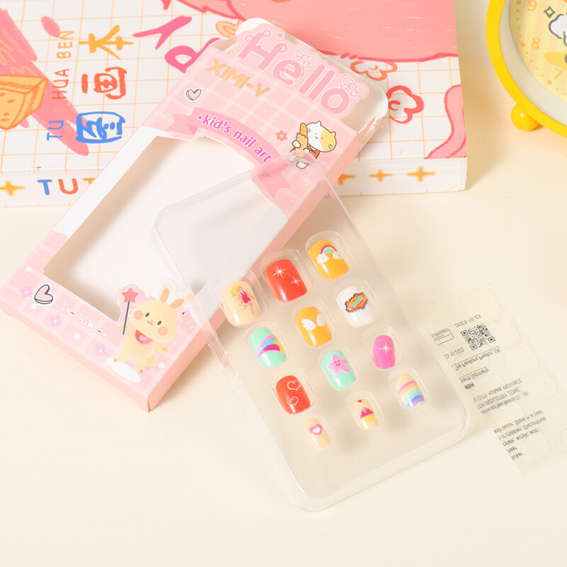 Uñas Postizas Infantiles - Coloridas - 12 Piezas #10 Uñas Postizas Infantiles - Coloridas - 12 Piezas #10