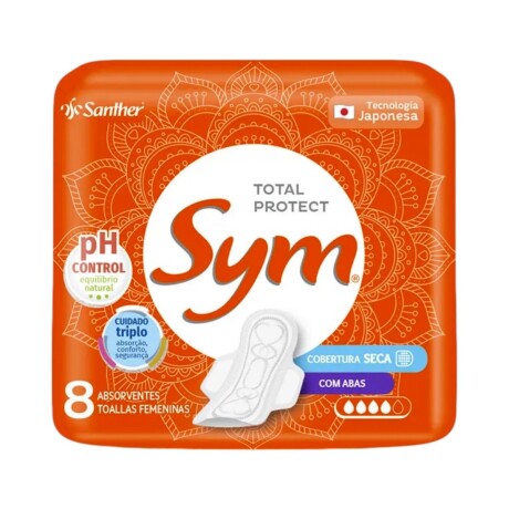 TOALLAS FEMENINAS SYM SECA CON ALAS 8 u. TOALLAS FEMENINAS SYM SECA CON ALAS 8 u.