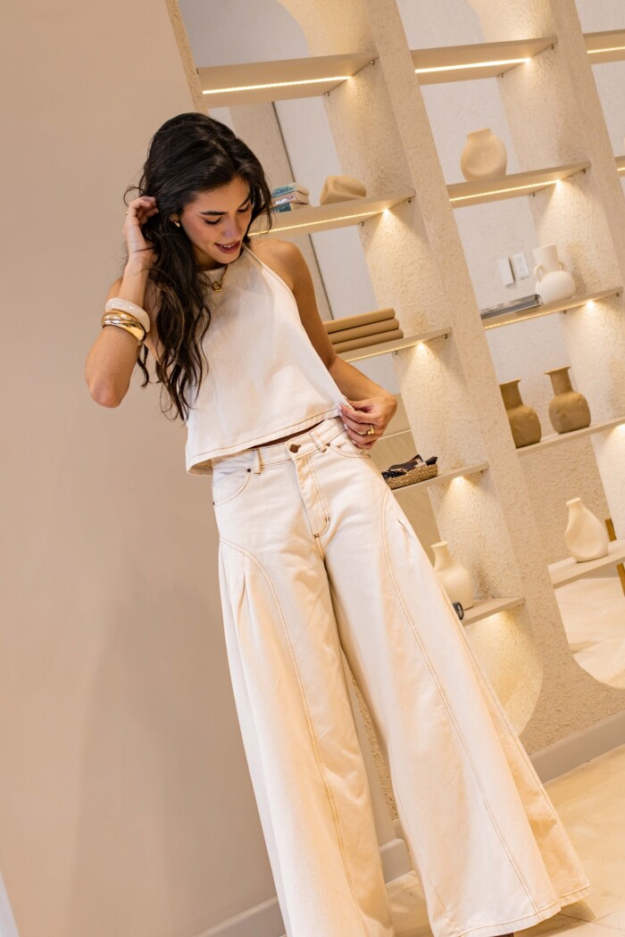 PANTALON KAIA OFF WHITE DENIM PANTALON KAIA OFF WHITE DENIM