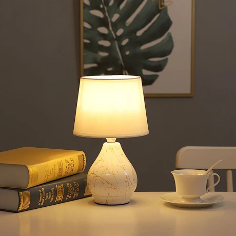 Lampara De Mesa Efecto Mármol Cerámica Alto 30cm Lampara De Mesa Efecto Mármol Cerámica Alto 30cm