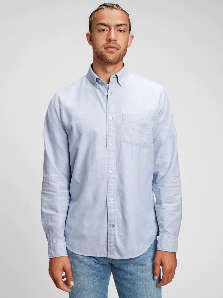 Camisa Oxford Standard Fit Hombre - Light Blue 