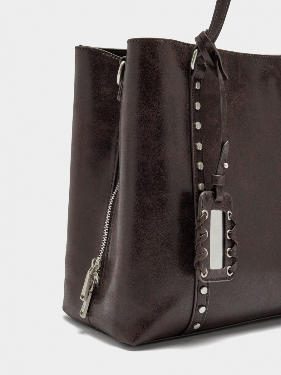 Bolso Para Portátil 13" Con Tachuelas marron