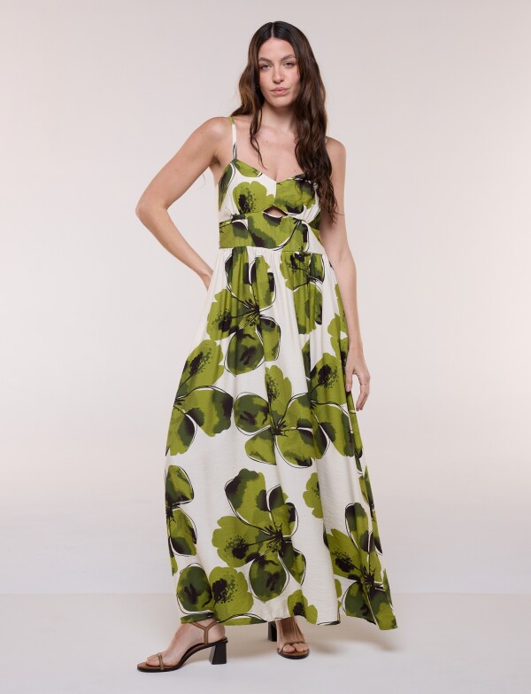 Vestido Maxi Flores VERDE/MULTI