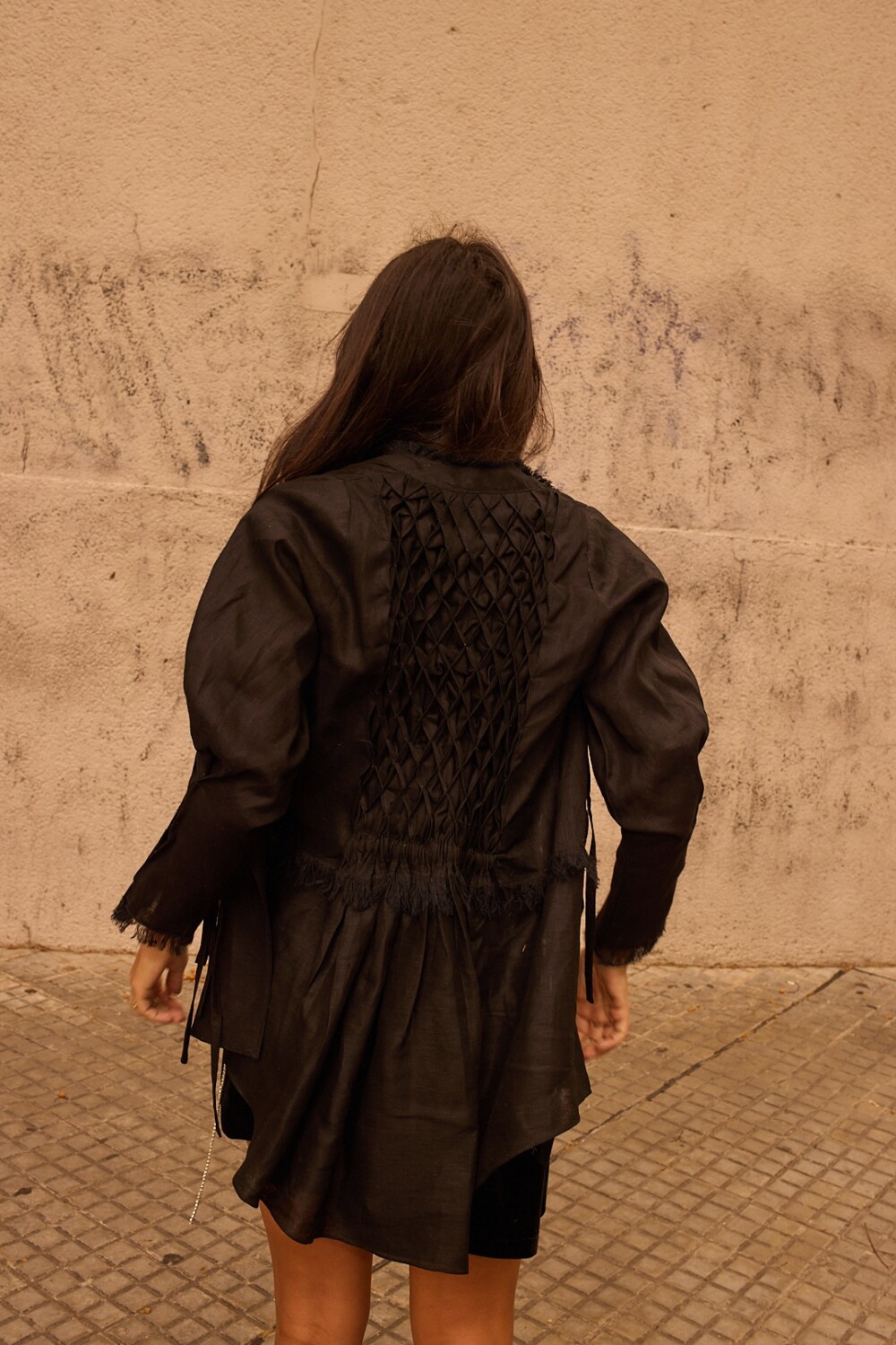 Long Smock Shirt Negro