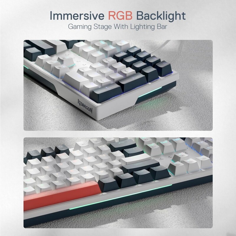 Teclado Gamer Redragon Trundle K668 RGB White Black Teclado Gamer Redragon Trundle K668 RGB White Black