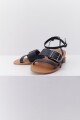 SANDALIA CUERO FLAT NEGRO