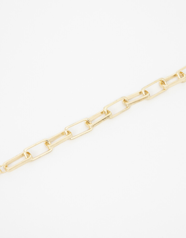 Pulseras Flexibles Metal Pulsera Flexible Maxi Eslabones - Dorado