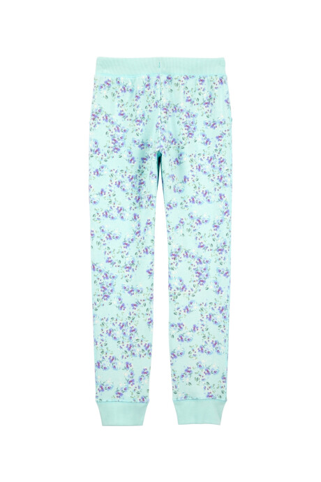Pantalón deportivo de algodón, diseño floral Sin color