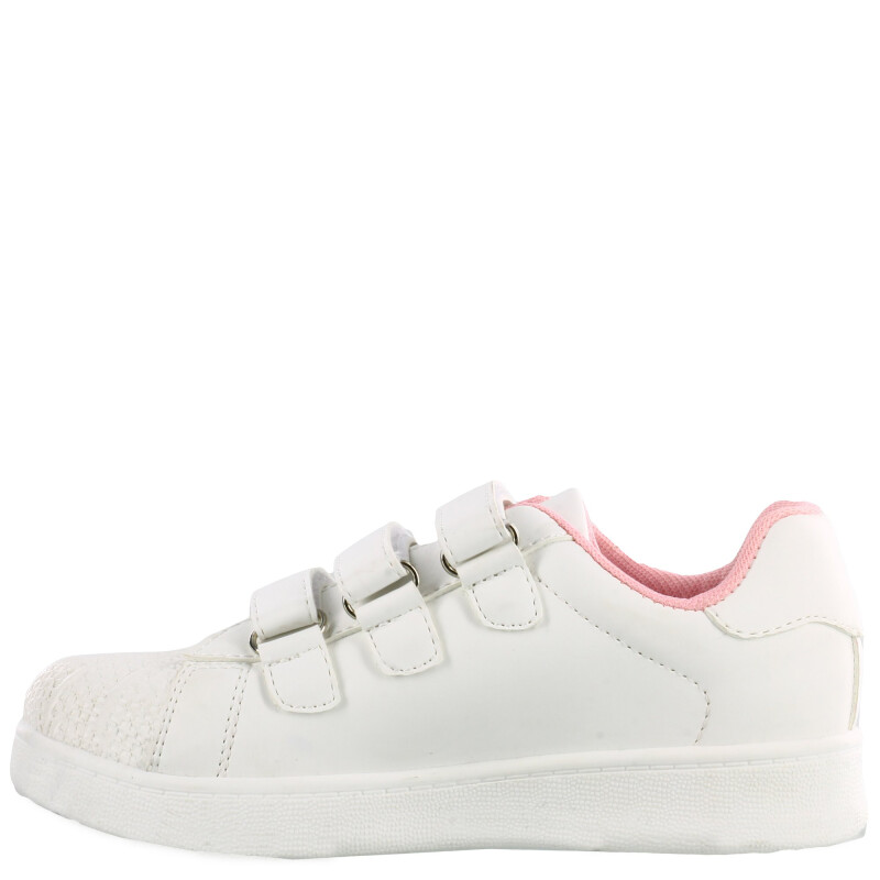Championes Infantiles Push DANISH con velcros Blanco - Rosado