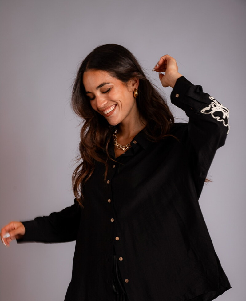 Camisa Mikonos (PRE VENTA) negro