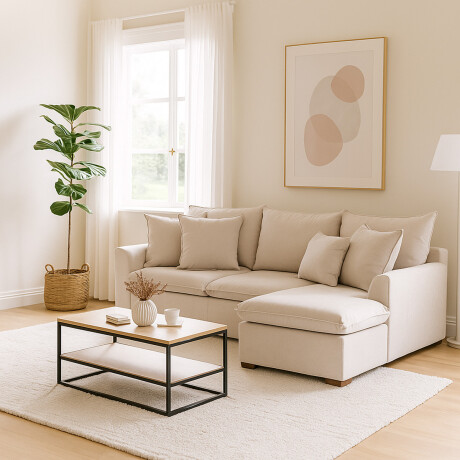 Rinconera Atualitta - Tela Microfibra - Chaise Derecho 3012 (Beige)
