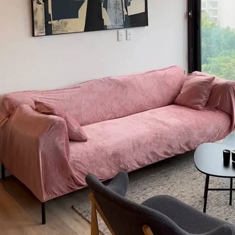 Funda sillón 4 cuerpos Velvet rosa