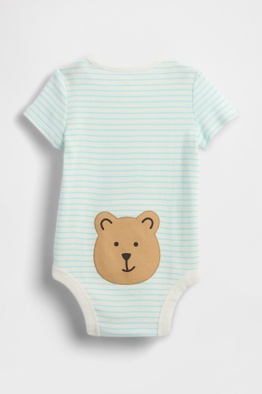 Body Manga Corta Bebé Turquoise Powder