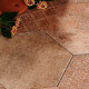 PORCELANATO HEXAGONAL MATE TERRACOTA DECORADO 22X25 ABADIA GAMAS DE TERRACOTA