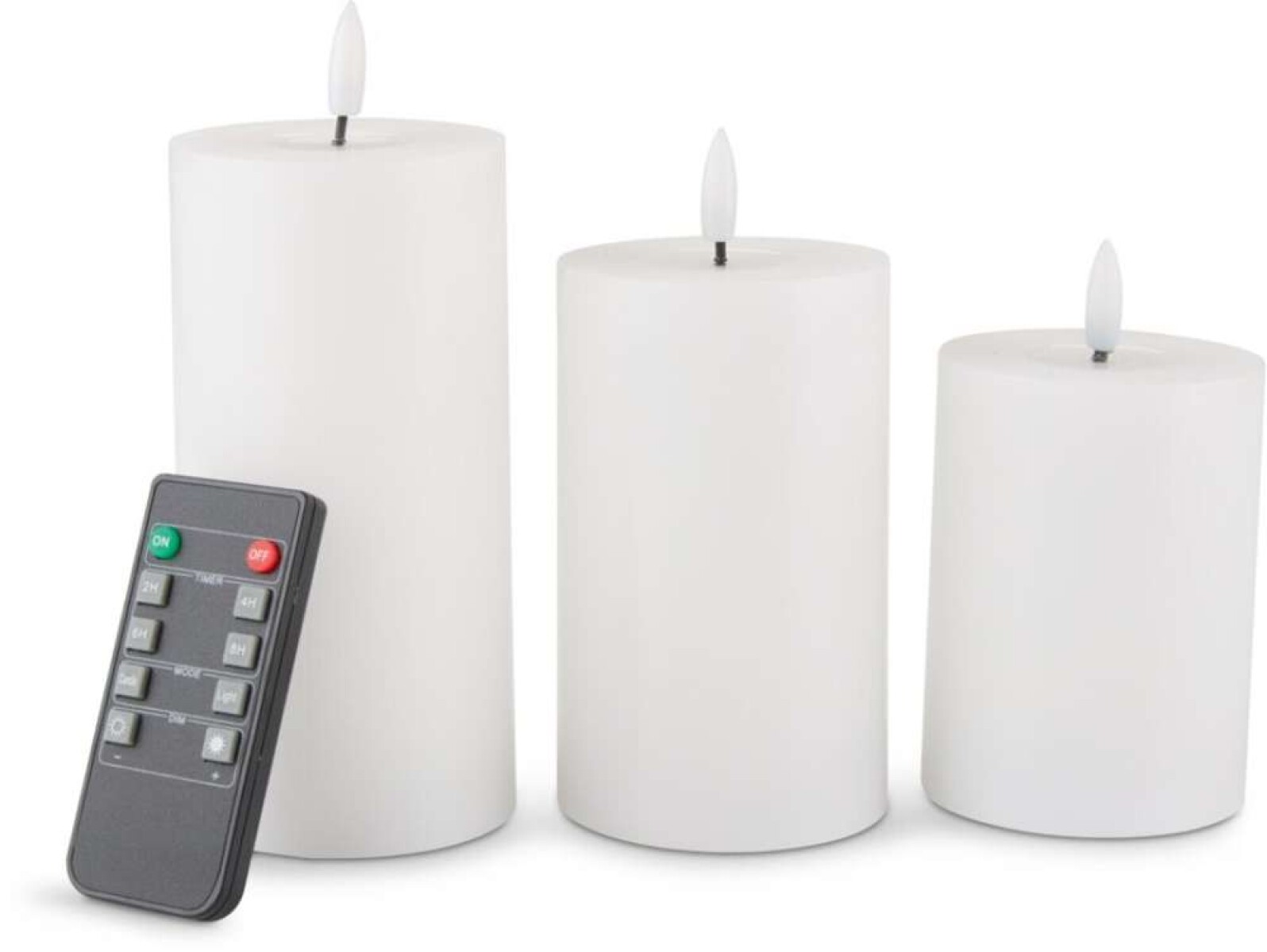 Vela LED EIDE 3 piezas con control - Blanco 