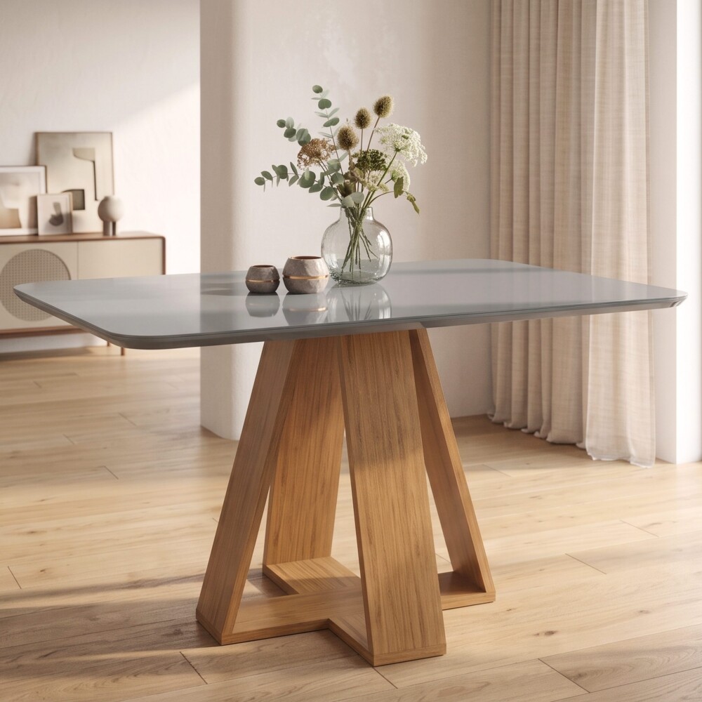 Mesa de Comedor 120 - Linea Celeste Milan Gris