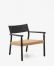 Butaca Yalia de madera maciza roble FSC 100% acabado negro y asiento de cuerda de papel