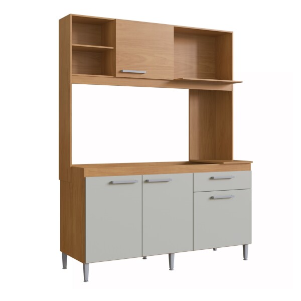 COCINA COMPACTA 4 PUERTAS 1 CAJON MALI - NATURAL/OFF WHITE COCINA COMPACTA 4 PUERTAS 1 CAJON MALI - NATURAL/OFF WHITE