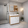 Mueble Para Baño Mgm Móveis Kit Hortencia Con Bacha Color Blanco Y Mueble Roble/blanco Mueble Para Baño Mgm Móveis Kit Hortencia Con Bacha Color Blanco Y Mueble Roble/blanco