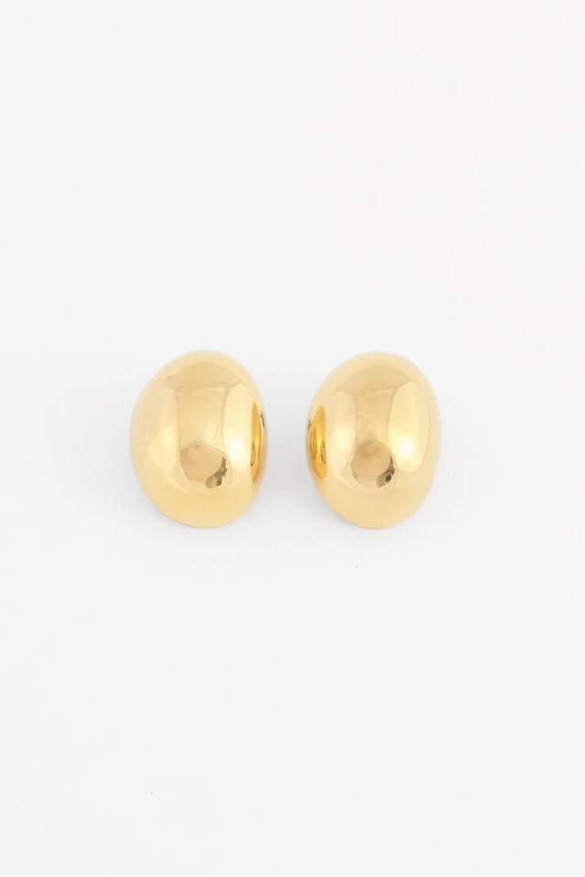 Caravanas de acero gota dorado