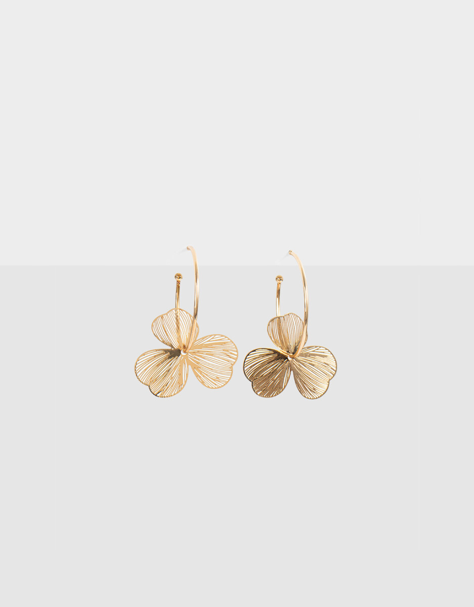Aros Argollas Con Flor 