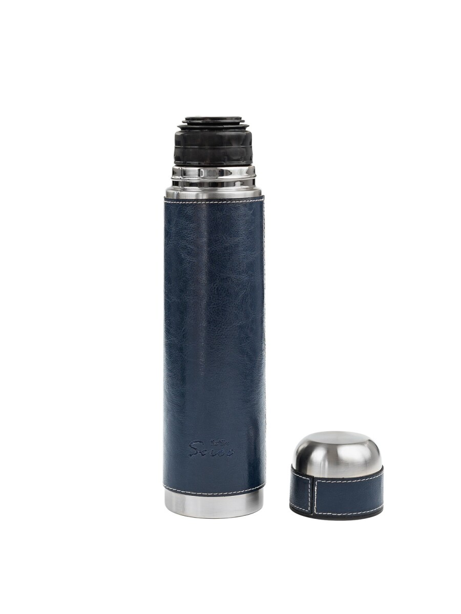 Termo de acero forrado - Azul 