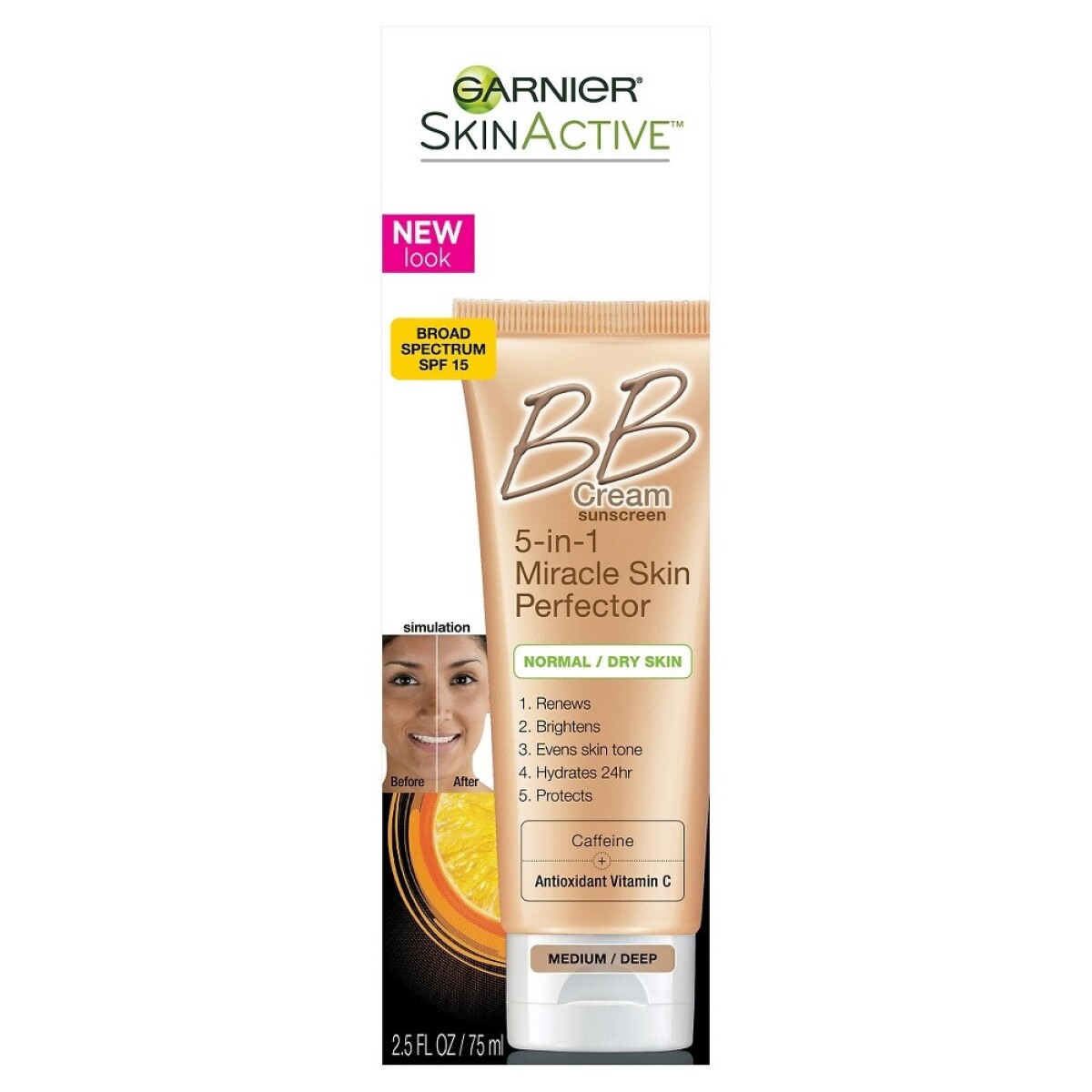 Bb Cream Medium/deep Garnier Skin Active 75 Ml. 