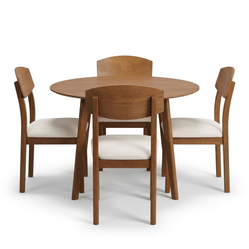 Juego de Comedor Nórdico Redondo con 4 sillas Nórdicas Juego de Comedor Nórdico Redondo con 4 sillas Nórdicas