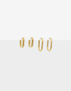 Aros Argollas Set Metal Set De Argollas Acero - Dorado
