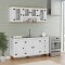 Promo Áereo 4 Puertas + Bajo Mesada Línea Naturale Blanco/Roble con Vidrios