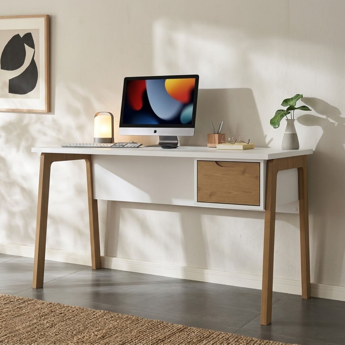 Escritorio Linea Veneza - Blanco/Miel 