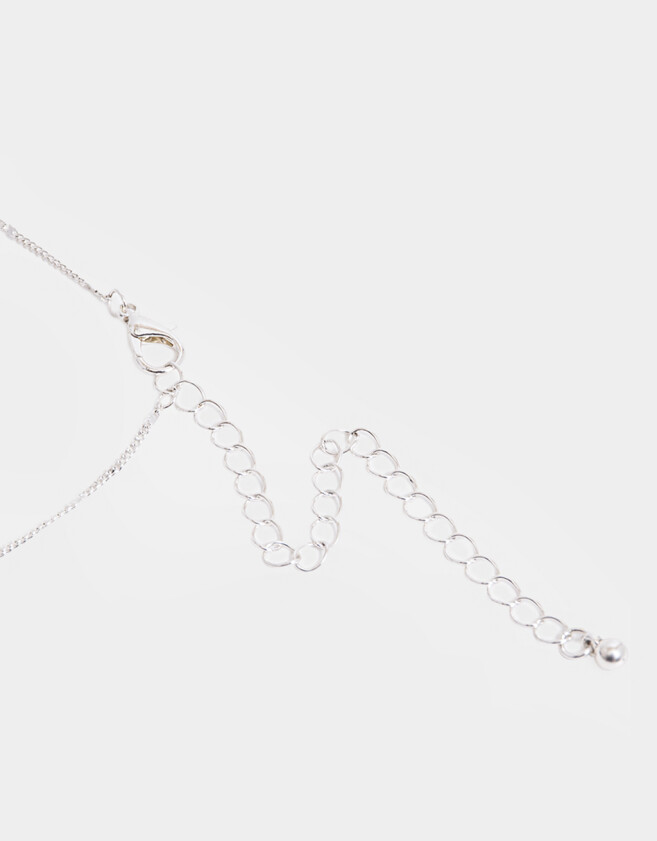 Cadena Corta con Dije Con cubic zirconia Collar Con Dije Con Cubic Zirconia - Plateado