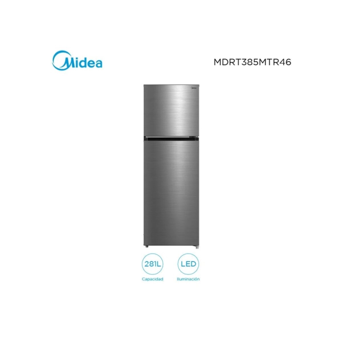 Heladera Midea 385 Inox Frio Seco No Inverter Oferta 