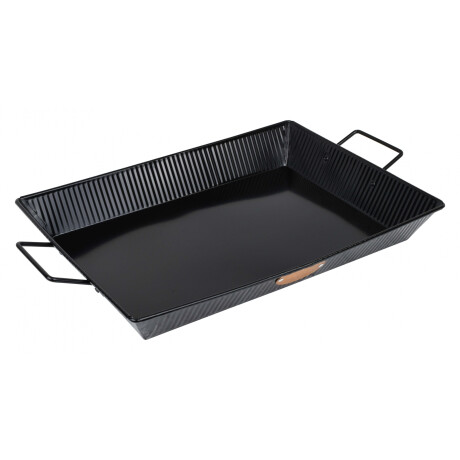 Bandeja Rectangular De Metal Con Asas Negra 36x26x6cm Bandeja Rectangular De Metal Con Asas Negra 36x26x6cm