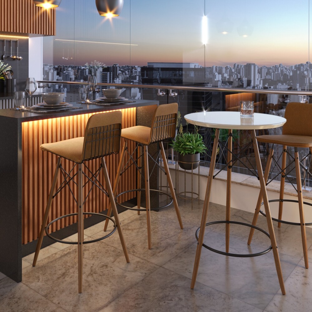 Mesa Desayunador Bistró - Línea Manhattan Blanco