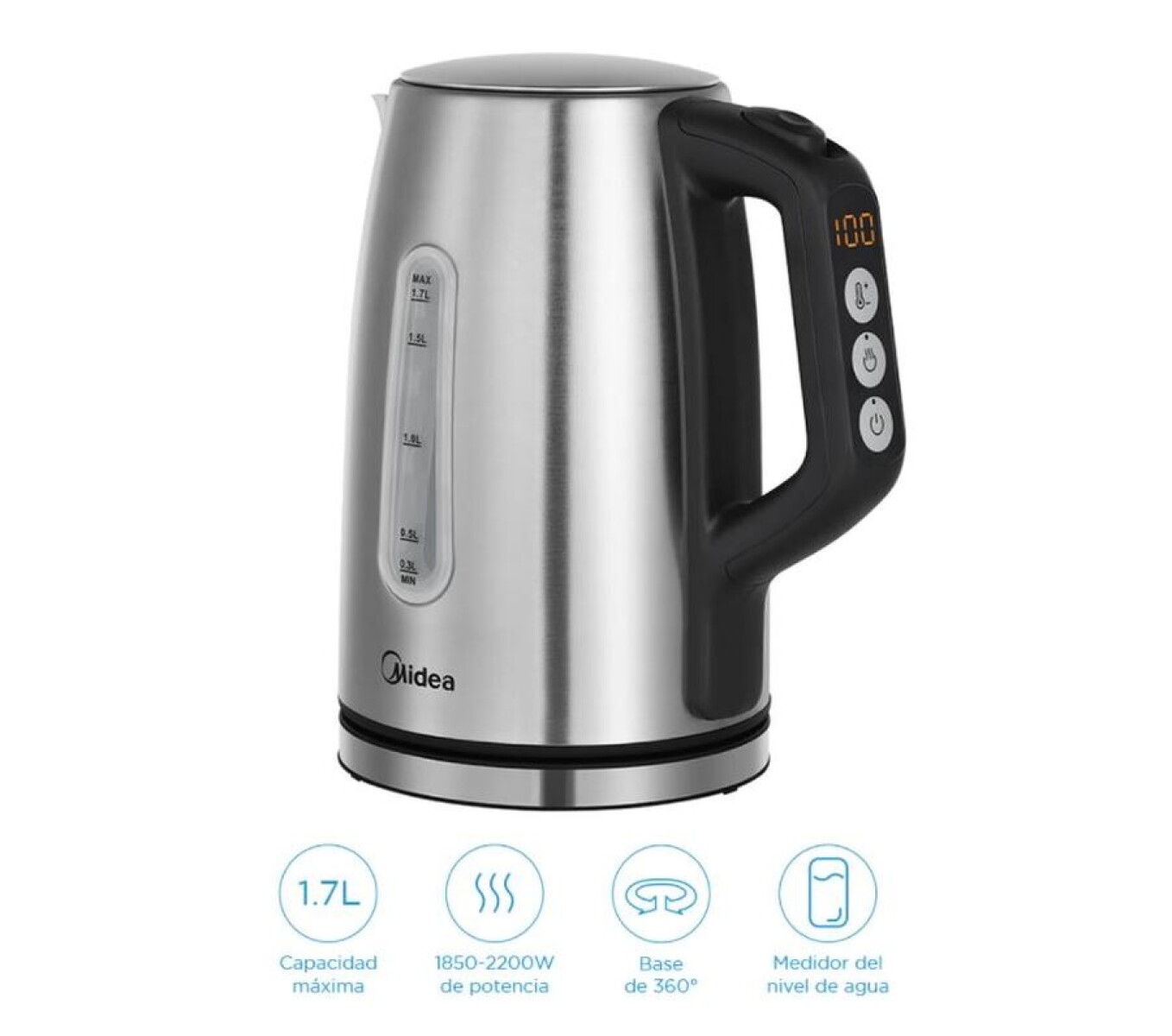 Jarra eléctrica Midea 1,7L Inox MK17S30B2E5 