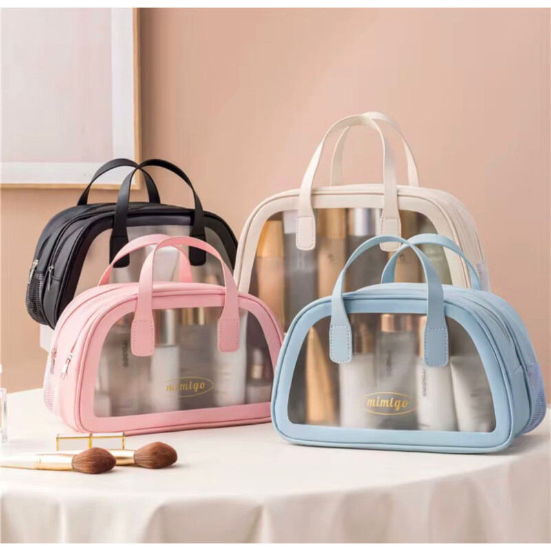 Neceser de Viaje Organizador Impermeable con Compartimentos _ Ideal Porta Cosméticos y/o Artículos de Baño Negro