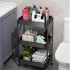 Carro Organizador 3 Estantes Con Ruedas Multiuso Plegable Color Variante Negro