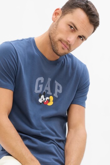 Remera Logo Gap Disney Hombre Tranquil Blue