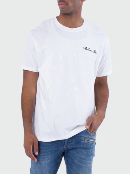 Balmain - Remera de corte holgado con discreto bordado Balmain signature Blanco
