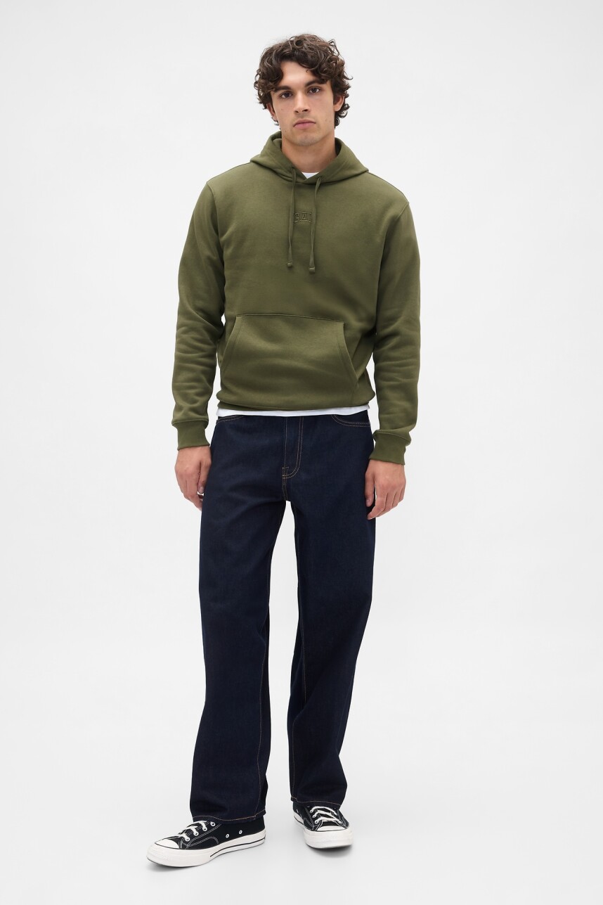Buzo Canguro Mini Logo Gap Hombre Army Jacket Green