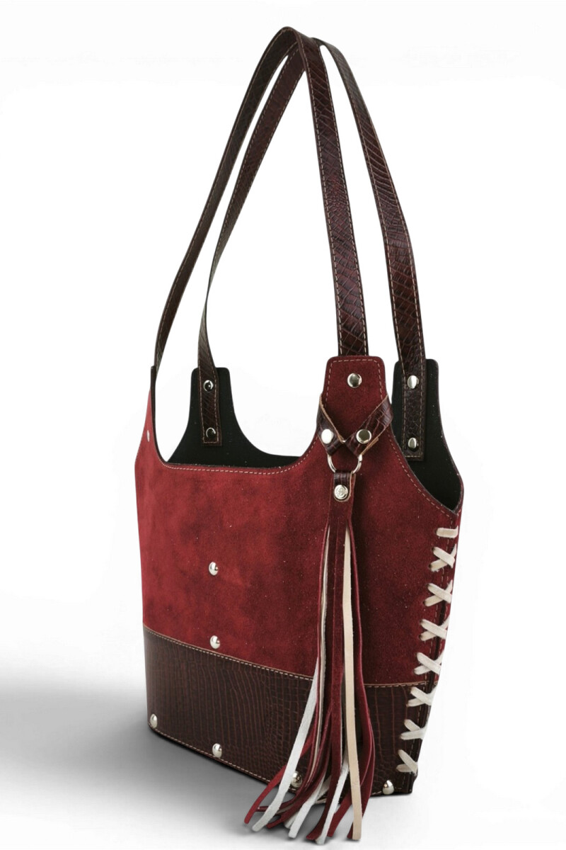 Matera de dama con trenzado Bordó