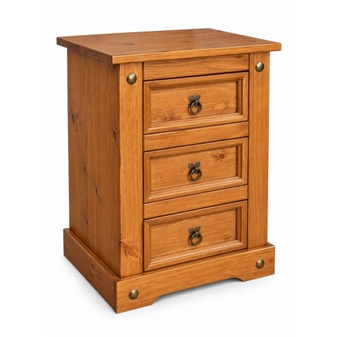 Mesa de Luz Corona 3 Cajón Mex Caramelo CH9130C Mesa de Luz Corona 3 Cajón Mex Caramelo CH9130C