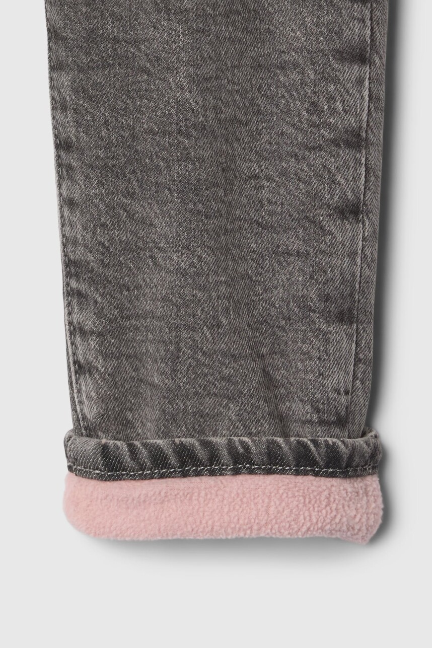 Jean Mom Forrado Toddler Niña Grey Wash