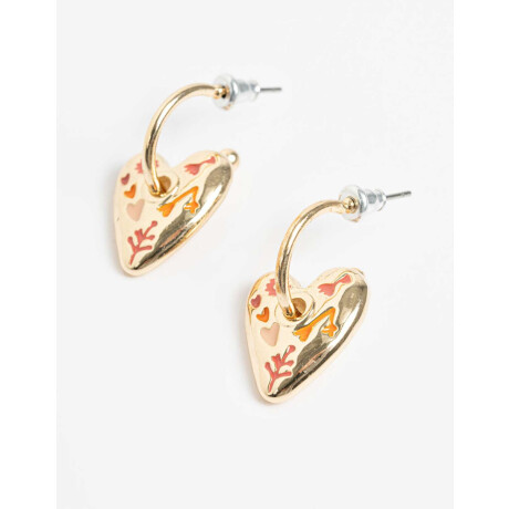 Argollas Corazón Botánico Dorado