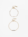 Pulseras Flexibles Sets Perla Set De Pulseras Flexibles Con Perlas - Dorado