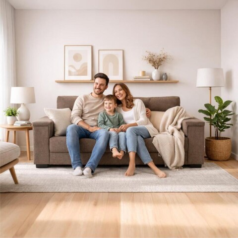 Sillón Sofá de 3 Cuerpos Amsterdam en Lino– Estructura de Madera Maciza y Confort Soft Color Marrón Sillón Sofá de 3 Cuerpos Amsterdam en Lino– Estructura de Madera Maciza y Confort Soft Color Marrón